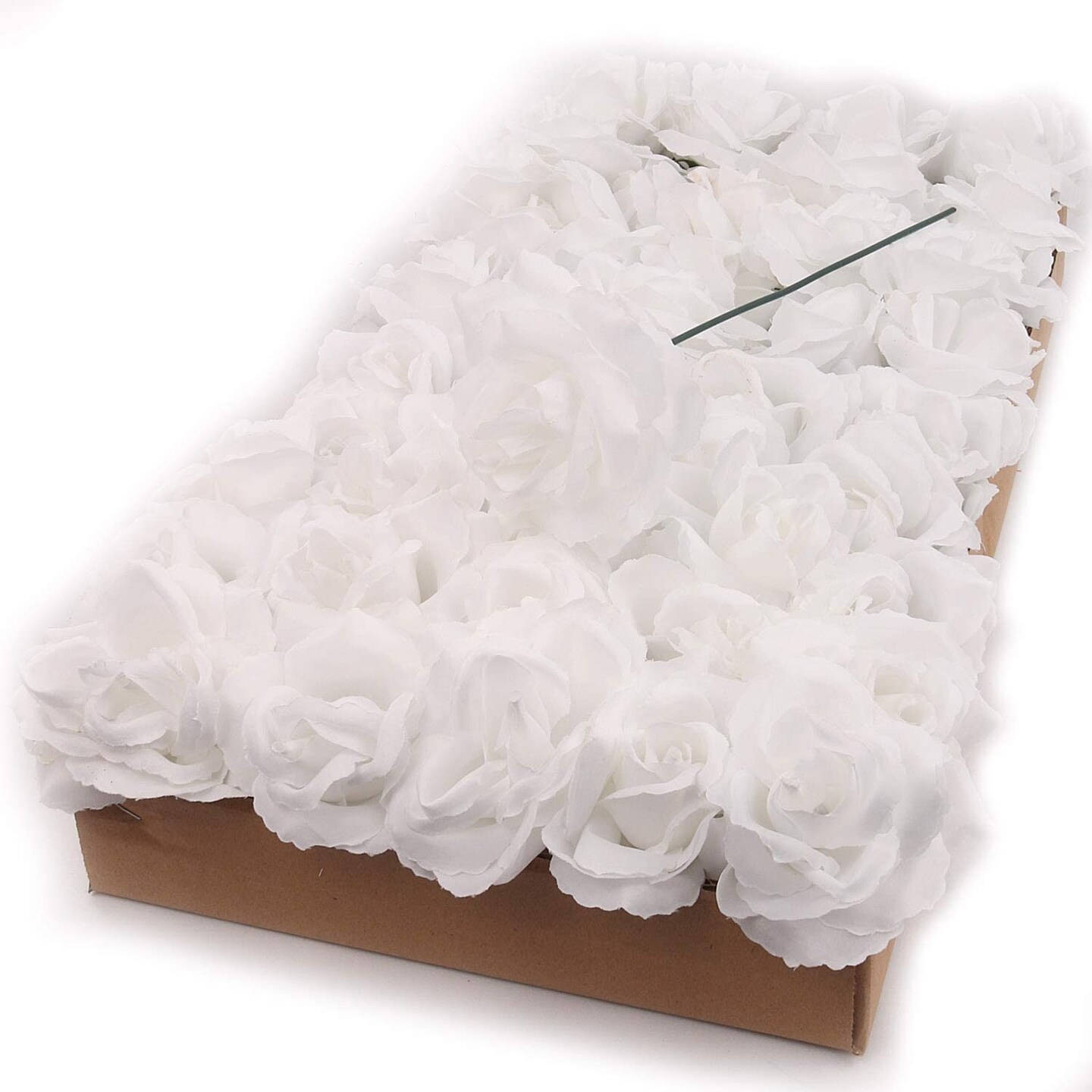 Box of 50: White Rose Picks, Silk Blooms, Floral Picks (8&#x22;L X 3&#x22;W) by Floral Home&#xAE;