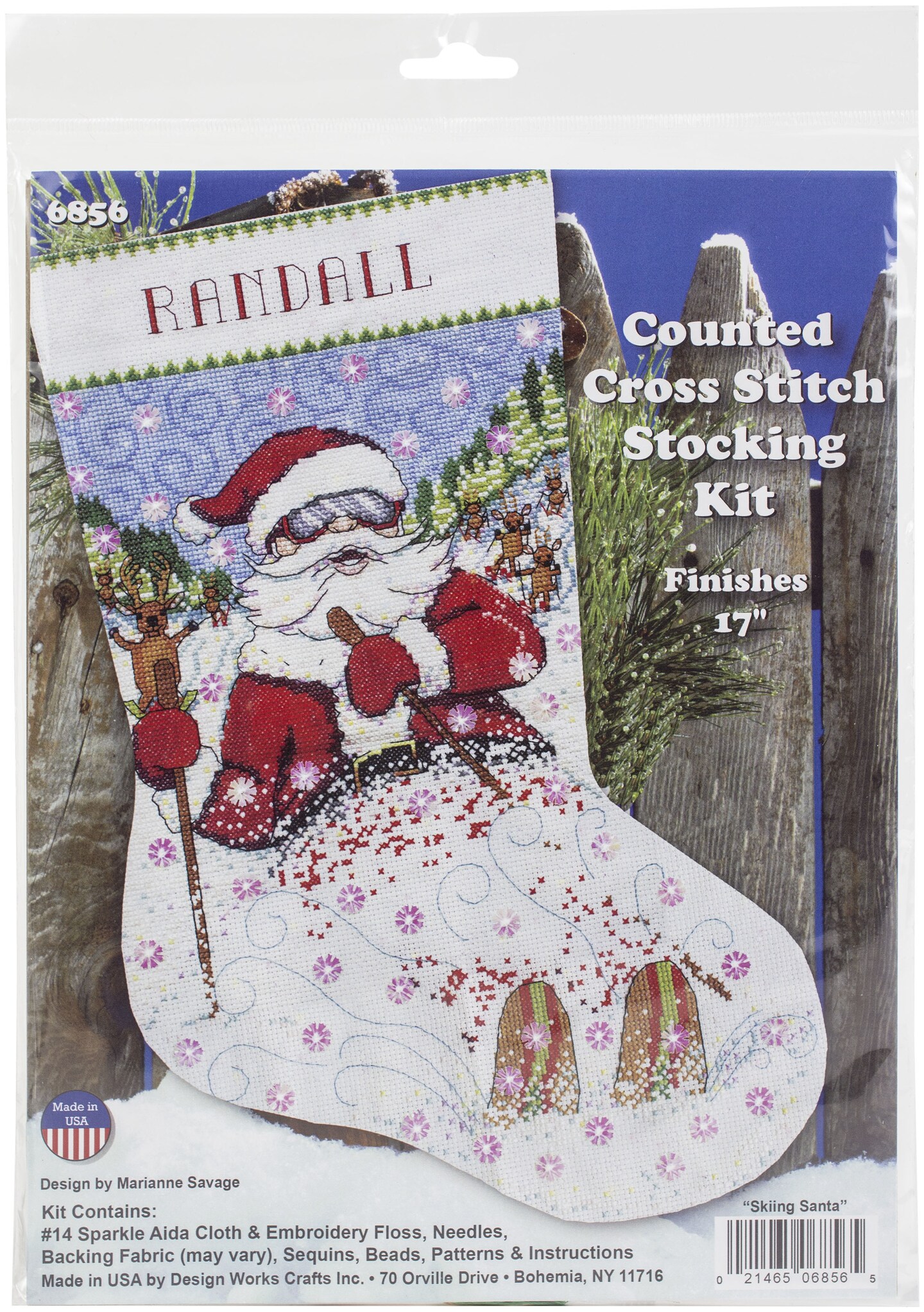 Design Works Counted Cross Stitch Stocking Kit 17 Long-Santa