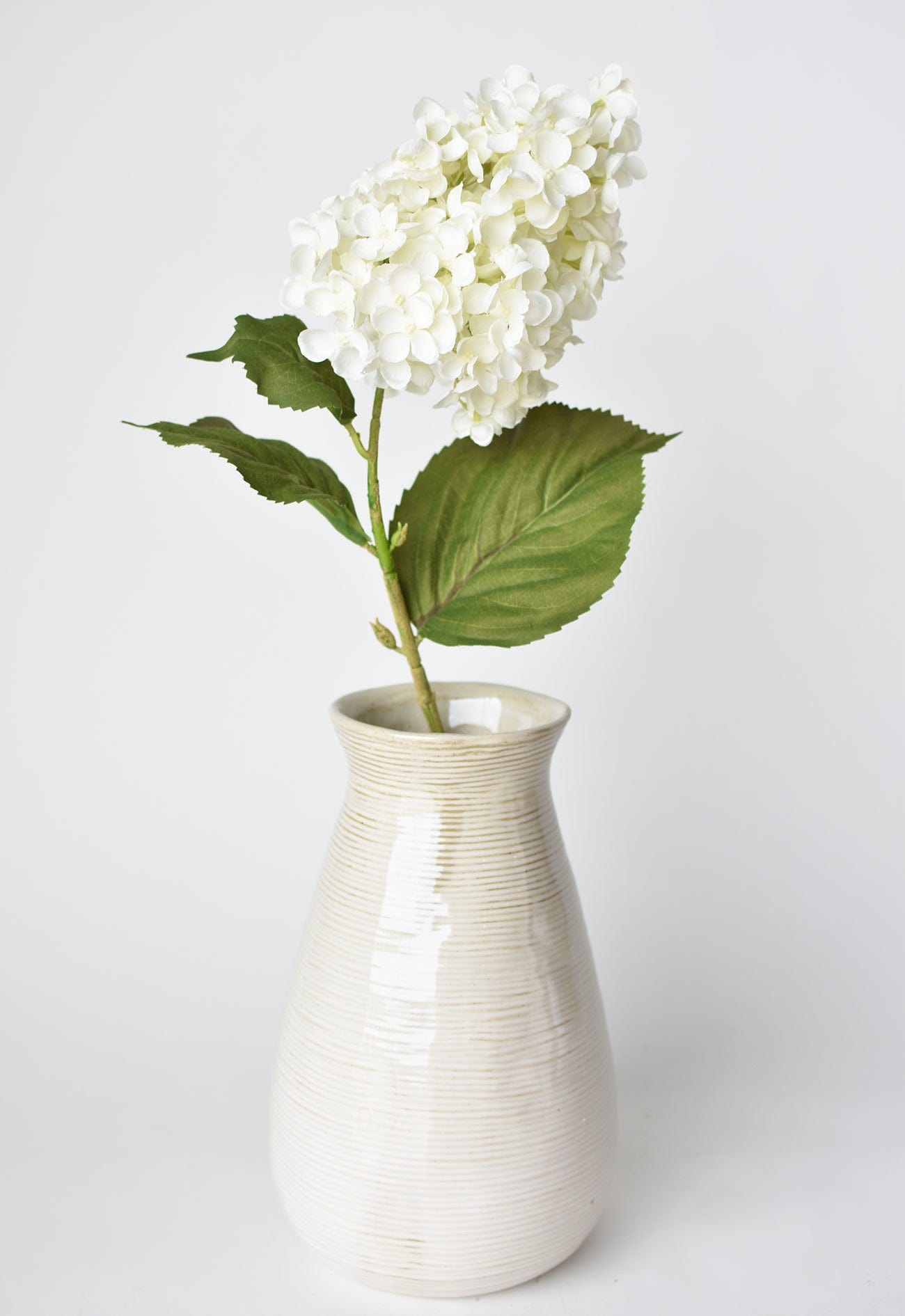 28&#x22; Faux Cone Hydrangea Stem White