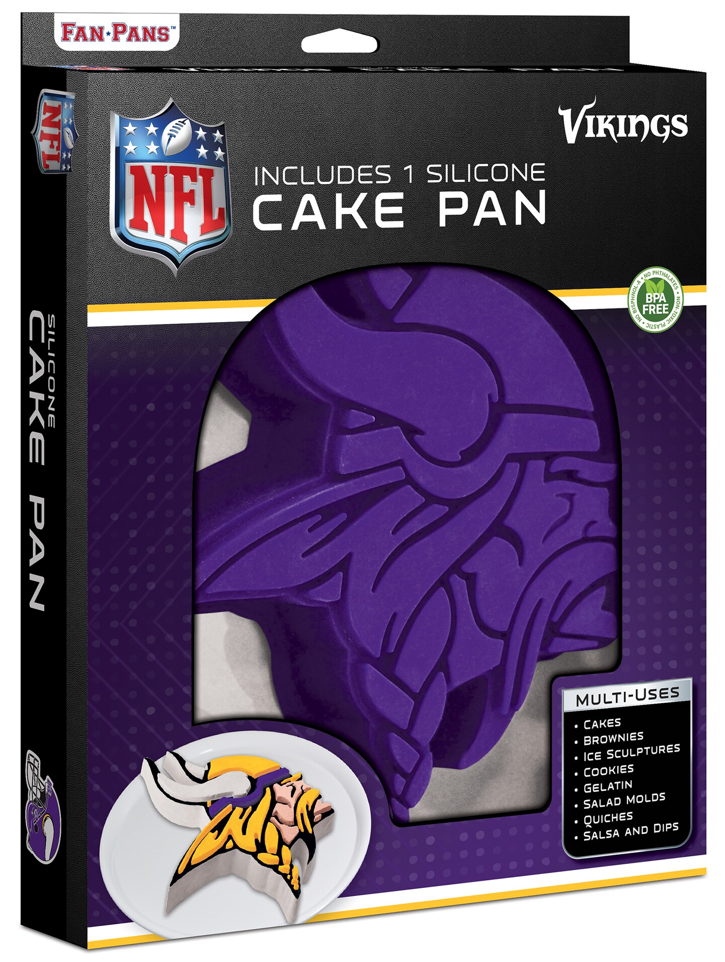 MasterPieces Game Day - FanPans NFL Minnesota Vikings Team Logo Silicone  Cake Pan - Dishwasher Safe