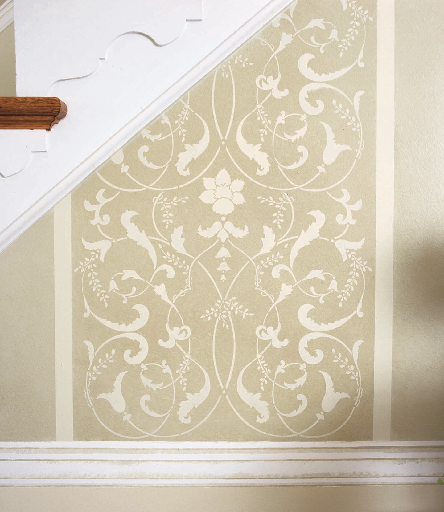 Three Repeat Scroll Panel Wall Stencil | 3335B by Designer Stencils | Pattern Stencils | Reusable Stencils for Painting | Safe &#x26; Reusable Template for Wall Decor | Try This Stencil Instead of a Wallpaper | Easy to Use &#x26; Clean Art Stencil Pattern