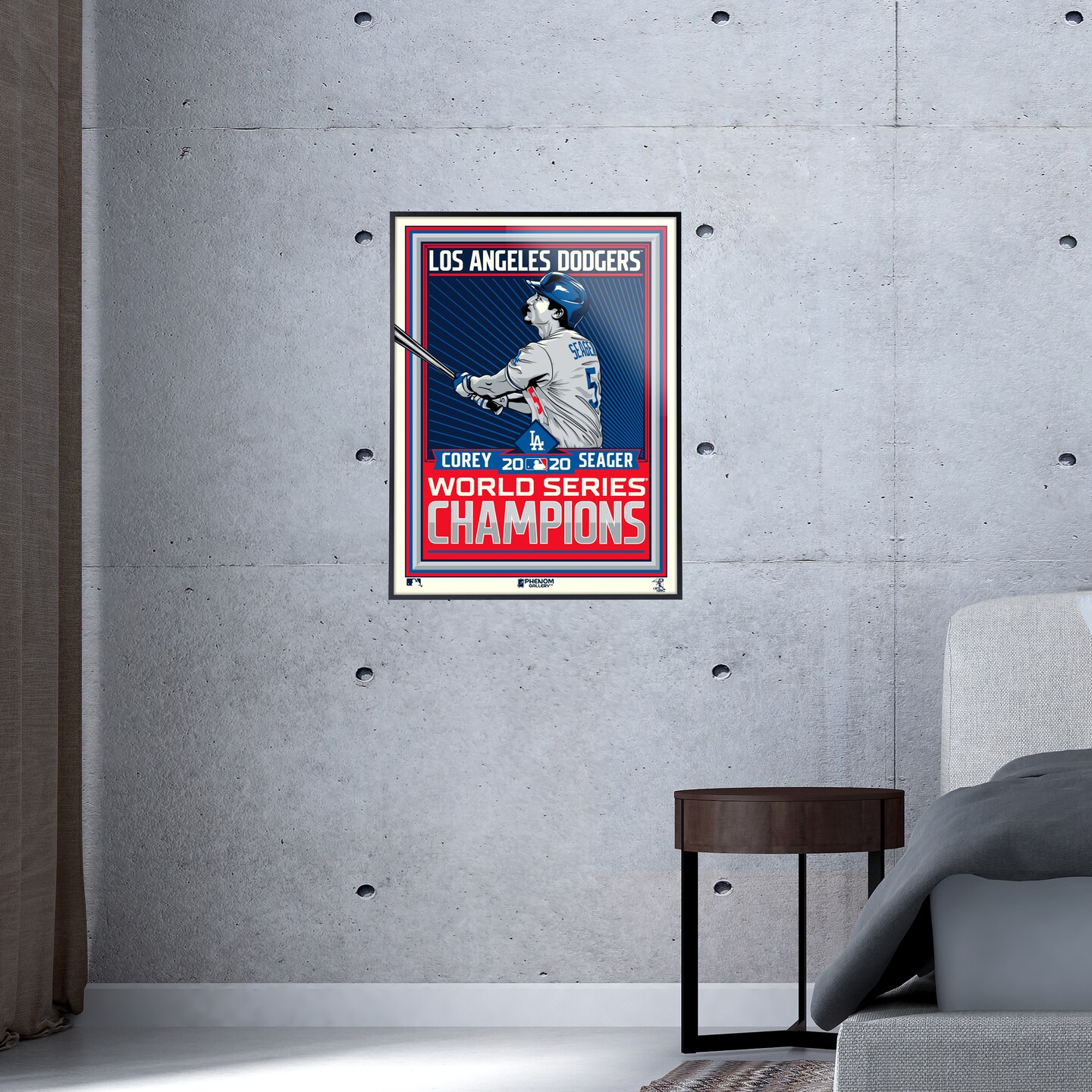 Phenom Gallery Los Angeles Dodgers Corey Seager 2020 World Series Champs 18" x 24" Serigraph