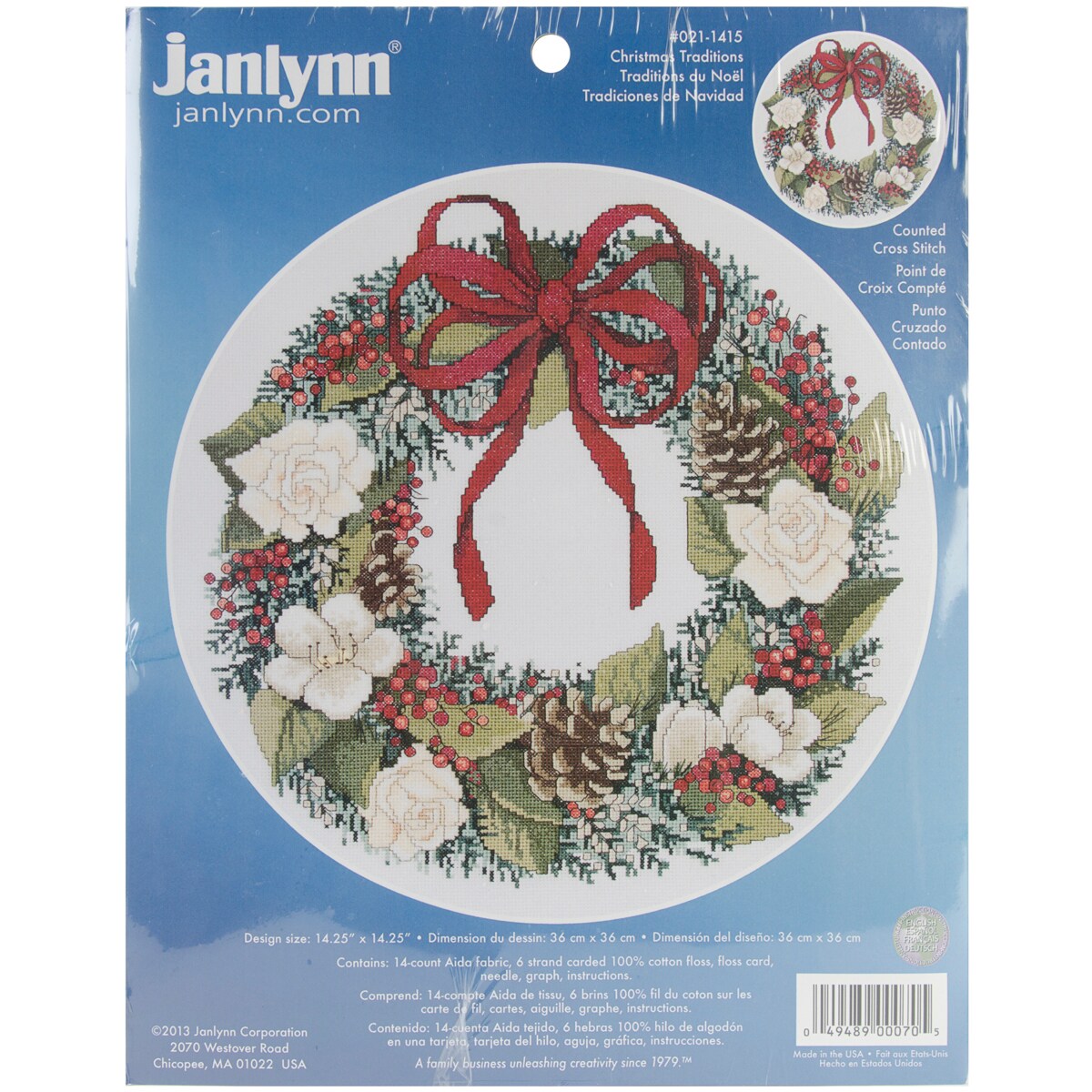Janlynn Counted Cross Stitch Kit 15.25"X14.25"Christmas Traditions (14