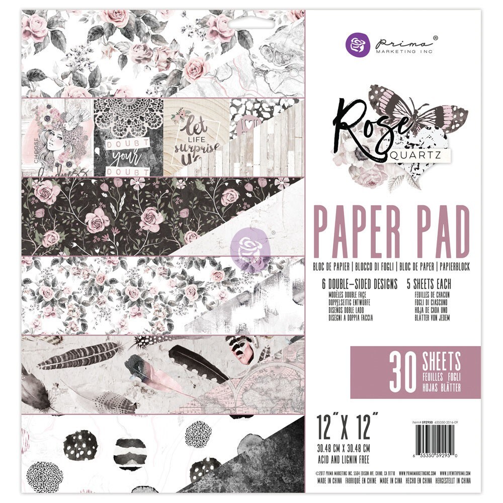 Prima Marketing Inc 12x12 Rose Quartz Paper Pad 655350592950