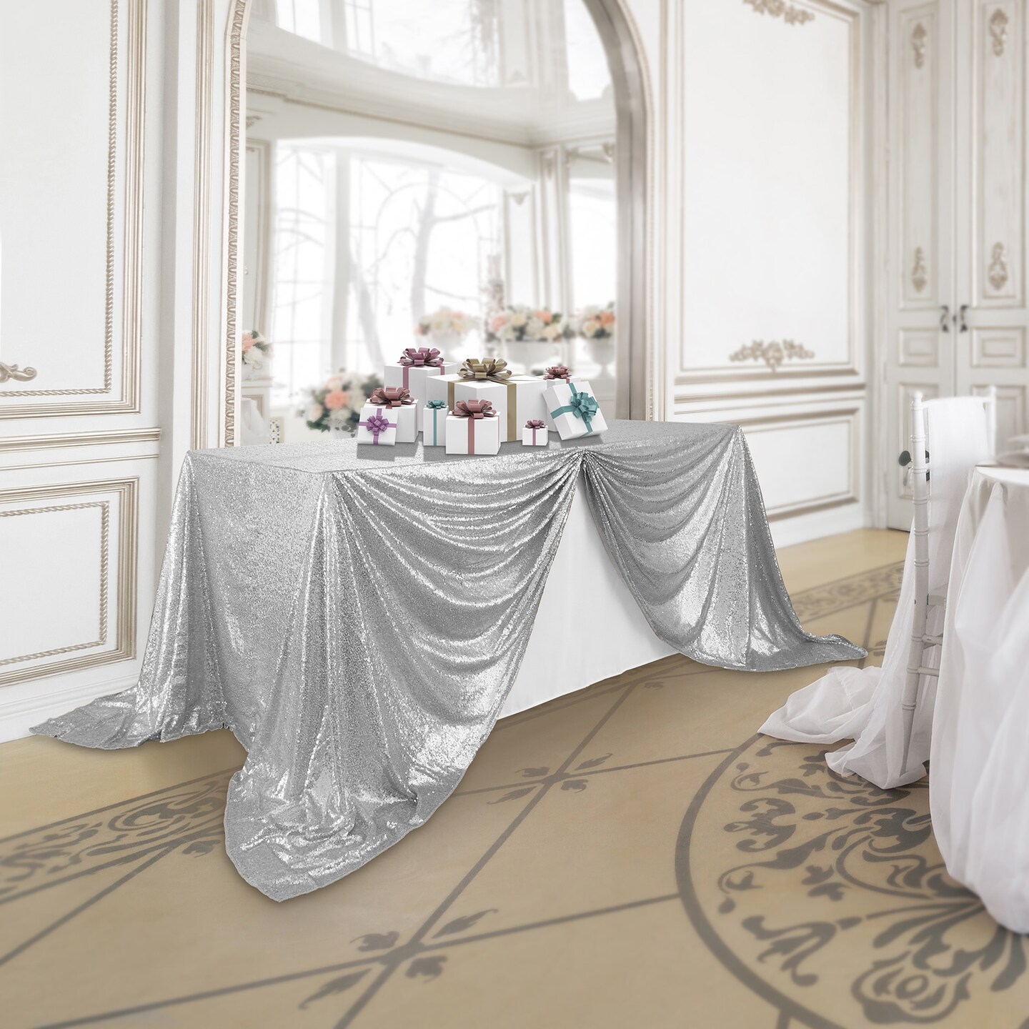 Lann&#x27;s Linens Sequin Tablecloths, Overlay Covers and Table Runners