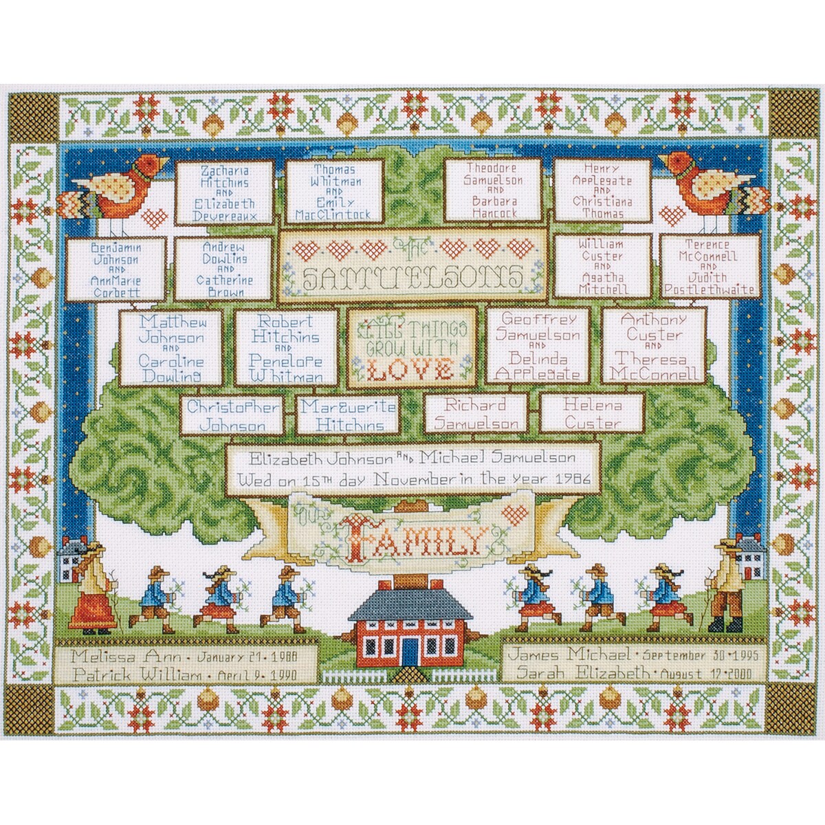 Design Works Counted Cross Stitch Kit 16"X20"-Family Tree (14 Count)