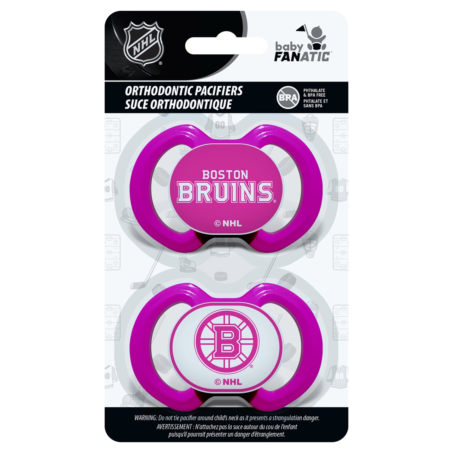 BabyFanatic Pacifier 2-Pack - NHL Boston Bruins - Officially Licensed  League Gear