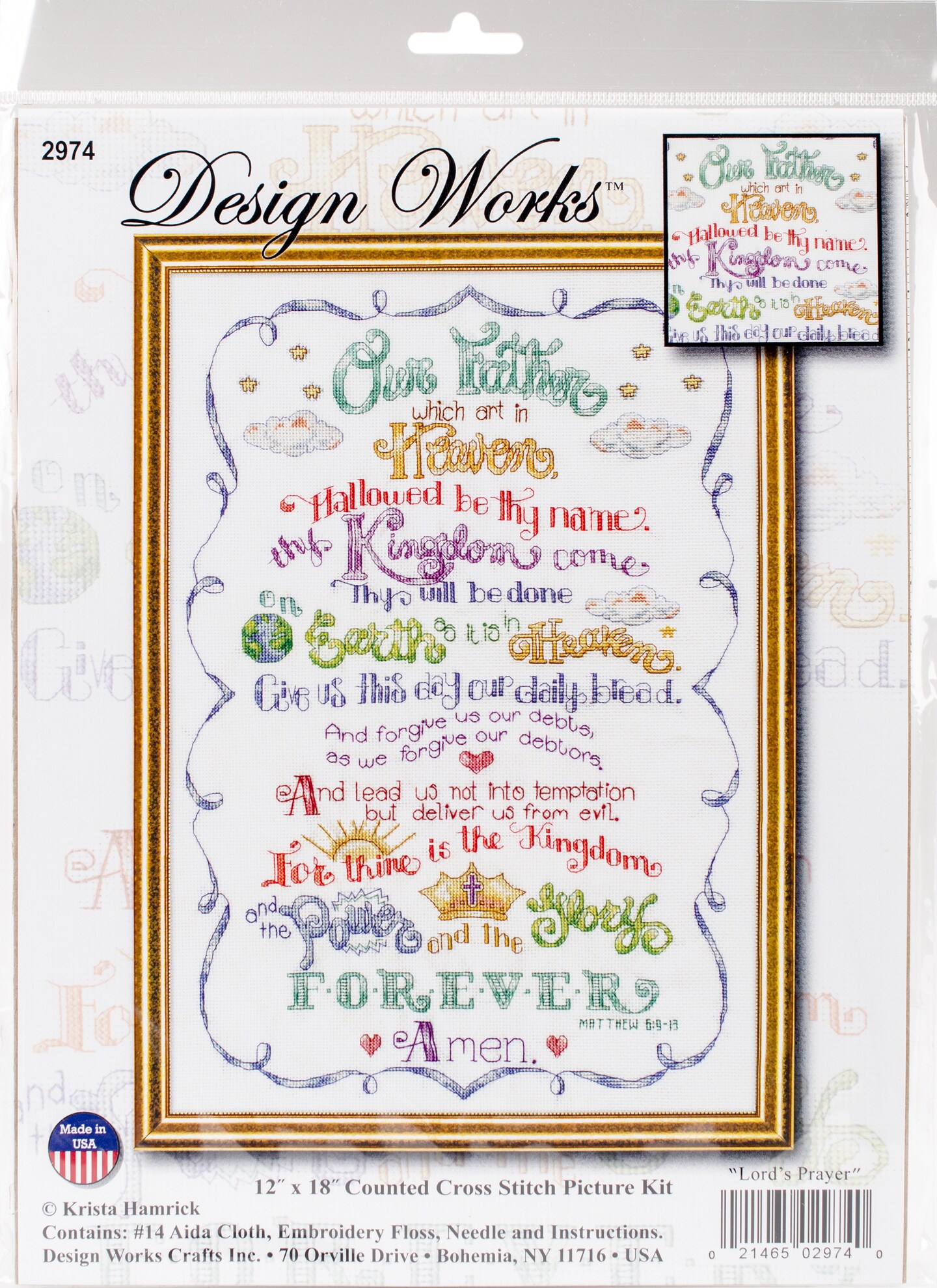 Design Works Counted Cross Stitch Kit 12&#x22;X18&#x22;-Lord&#x27;s Prayer