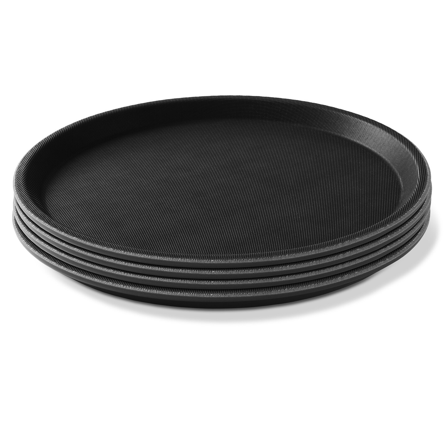 Jubilee (Set of 4) Round Restaurant Serving Trays - NSF Certified Non-Slip Food Service Tray