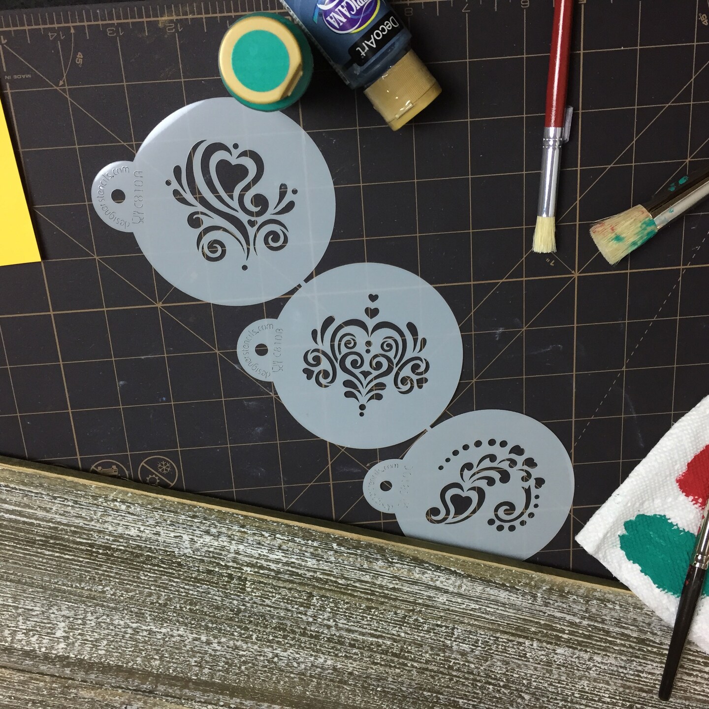 Amore Cookie Stencil Set | C810 by Designer Stencils | Cookie Decorating Tools | Baking Stencils for Royal Icing, Airbrush, Dusting Powder | Reusable Plastic Food Grade Stencil for Cookies | Easy to Use &#x26; Clean Cookie Stencil