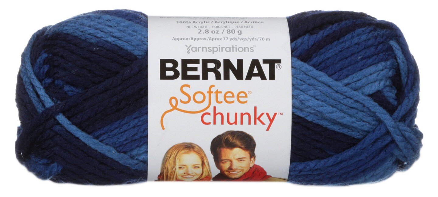 Bernat softee chunky ombre yarn denim michaels