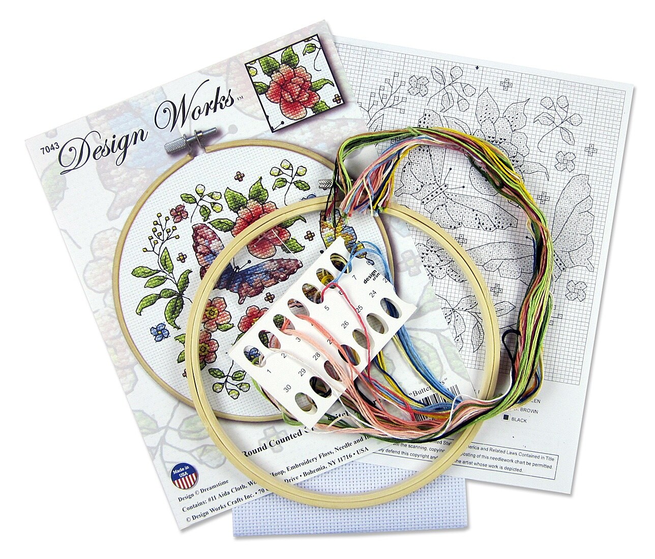 Design Works Counted Cross Stitch Kit 8" Round-Butterfly (11 Count)
