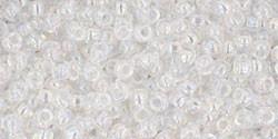 Toho 11/0 Round Japanese Seed Bead, TR11-161, Transparent AB Crystal, 13 grams