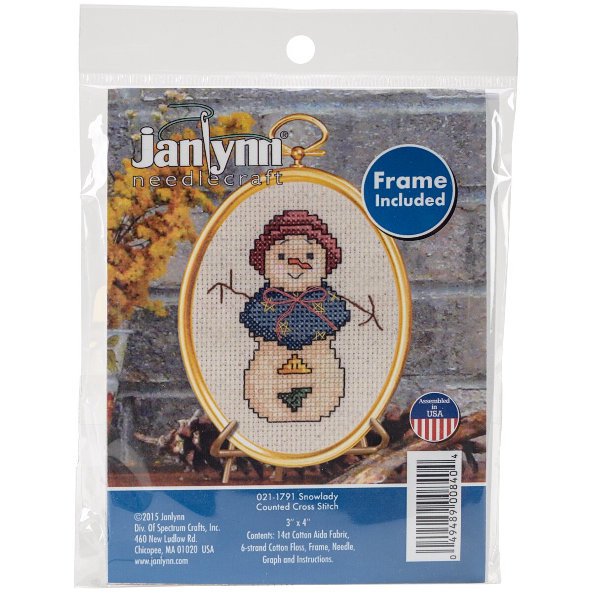 Janlynn Mini Counted Cross Stitch Kit 3&#x22;X4&#x22;-Snowlady