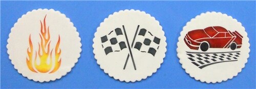 Racecar Cookie Stencil Set | C722 by Designer Stencils | Cookie Decorating Tools |