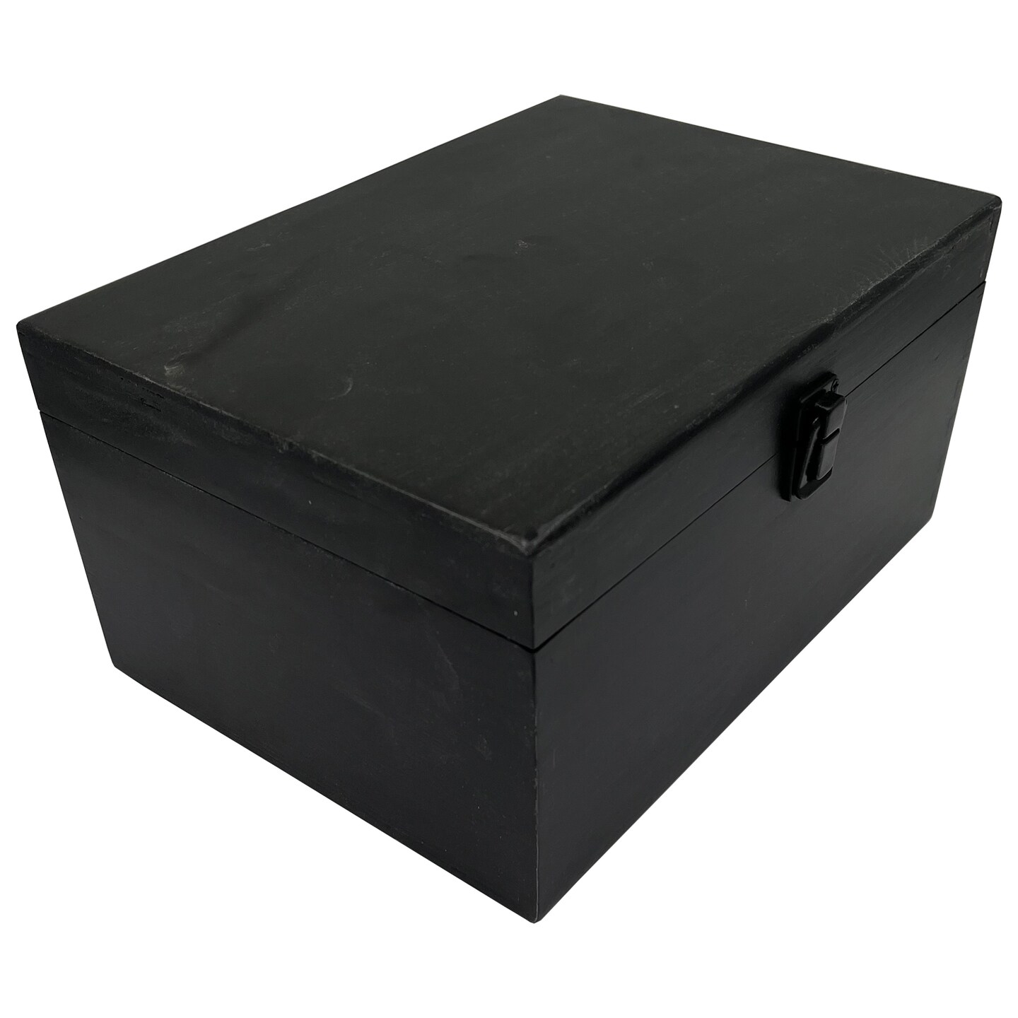Large Unfinished Wood Box with Hinged Lid and Front Clasp for Arts, Crafts,  Hobbies and Home Storage, 10.62 x 7.87 x 5.51