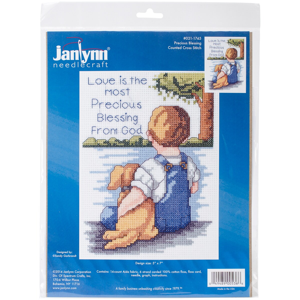 Janlynn Mini Counted Cross Stitch Kit 5"X7"-Precious Blessing