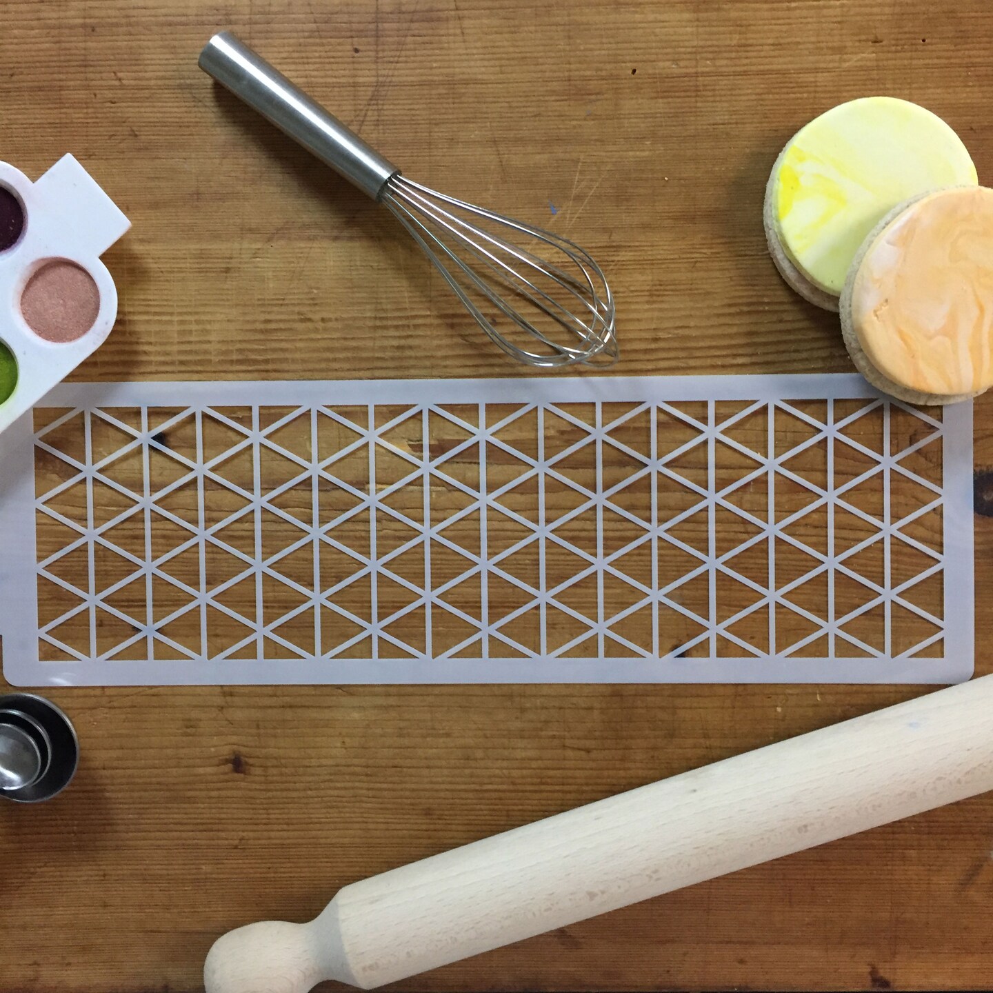 Triangle Quilt Pattern Cake Stencil | C754 by Designer Stencils |