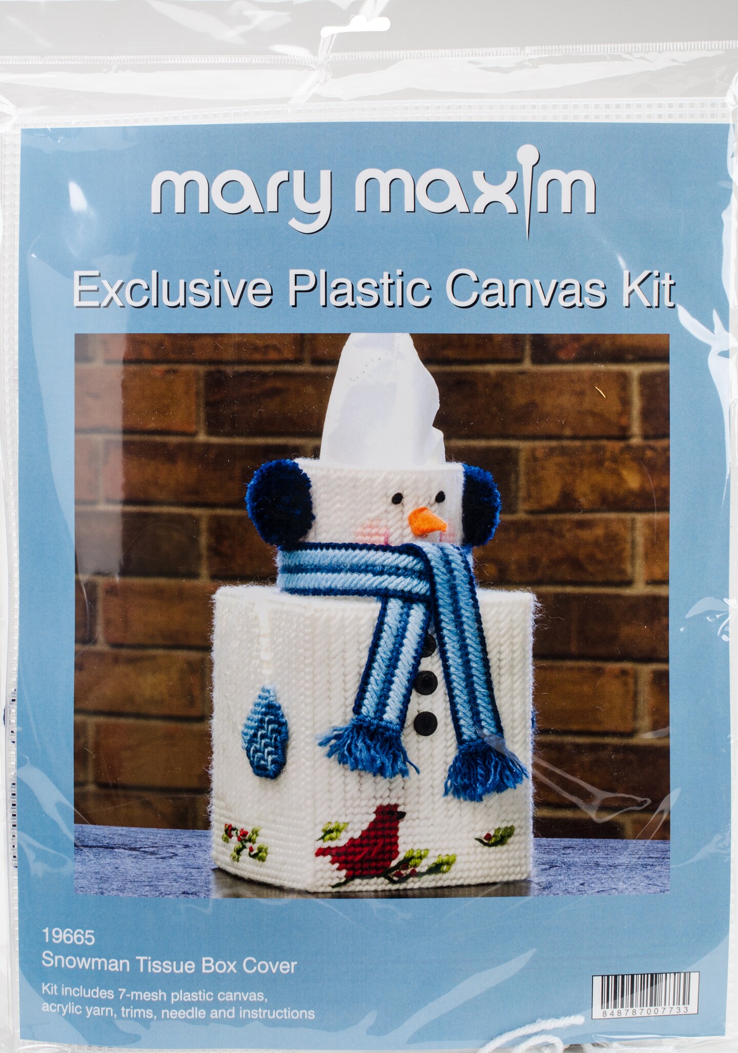 Mary Maxim Plastic Canvas Tissue Box Kit 5"-Snowman (7 Count)