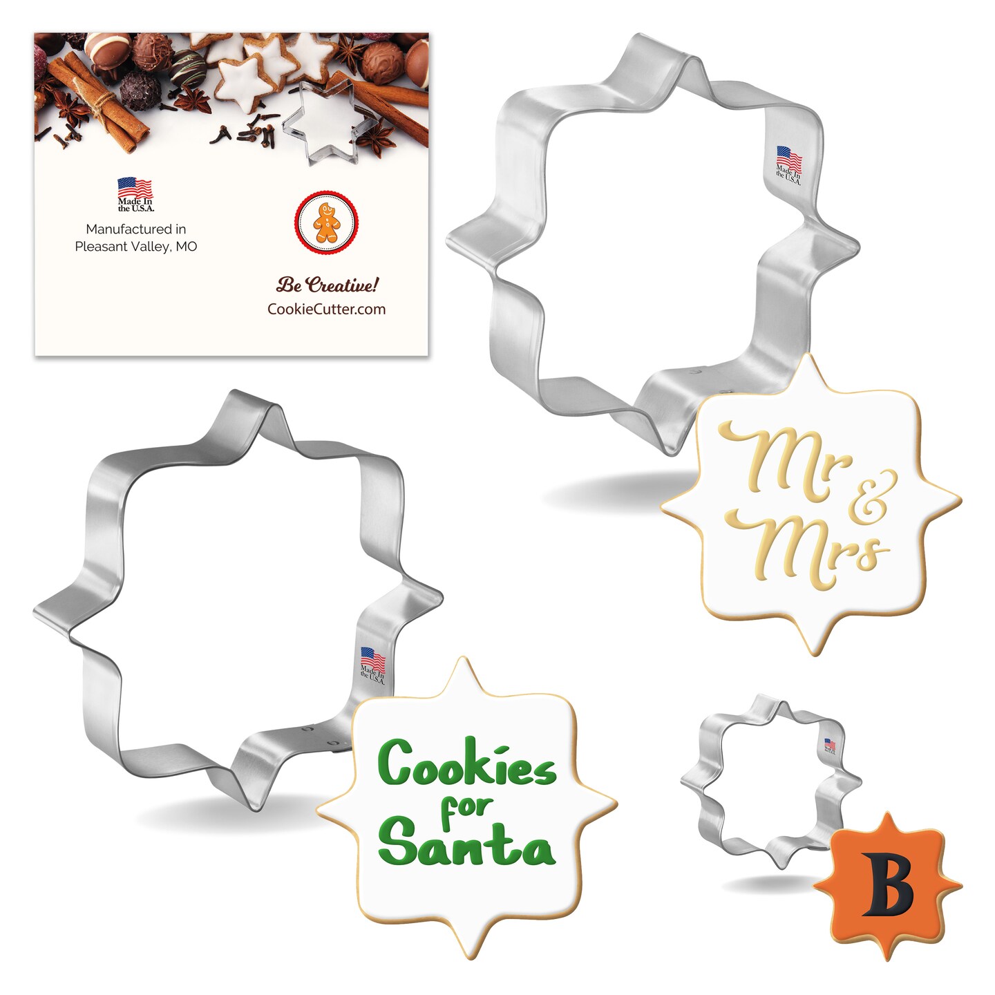 Plaque Frames 3 Piece Cookie Cutters Set, Large