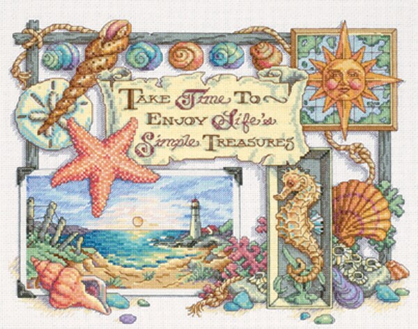 Dimensions Counted Cross Stitch Kit 14&#x22;X11&#x22;-Simple Treasures