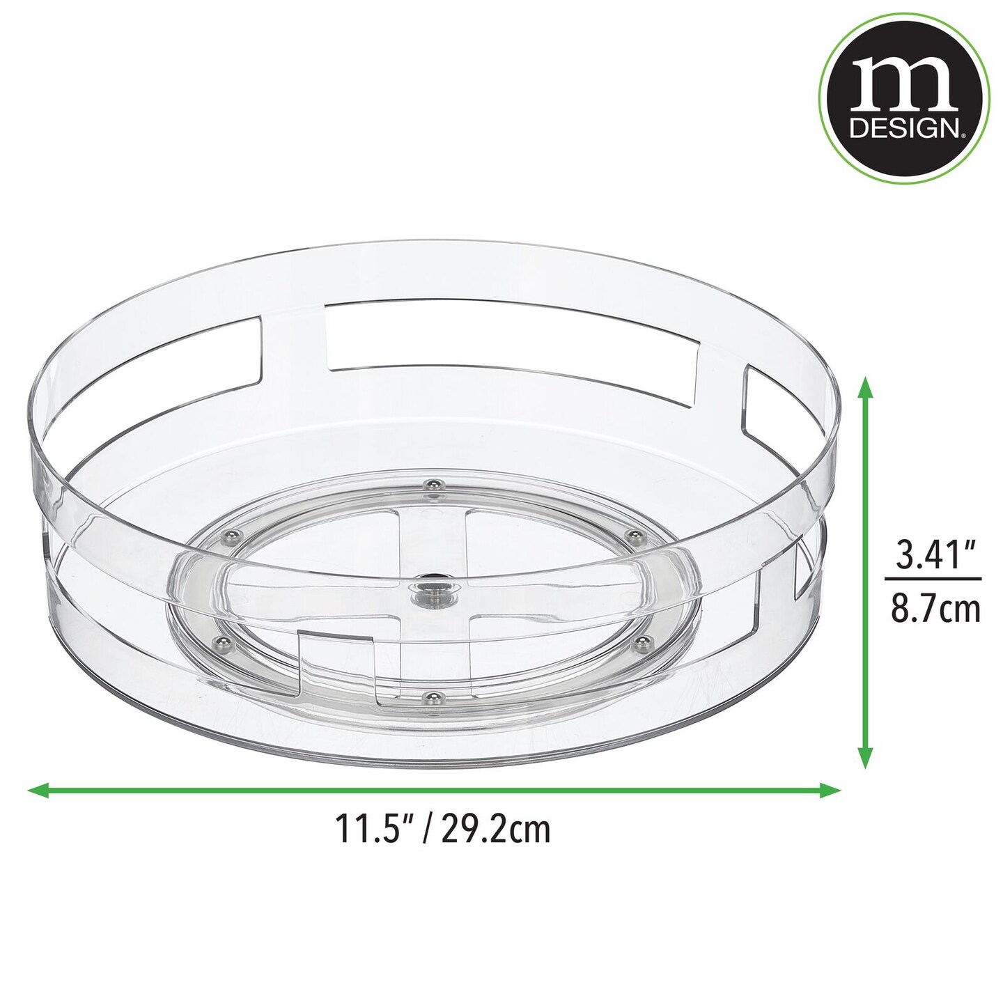 mDesign Lazy Susan Open Turntable Spinner for Kitchen and Bathroom