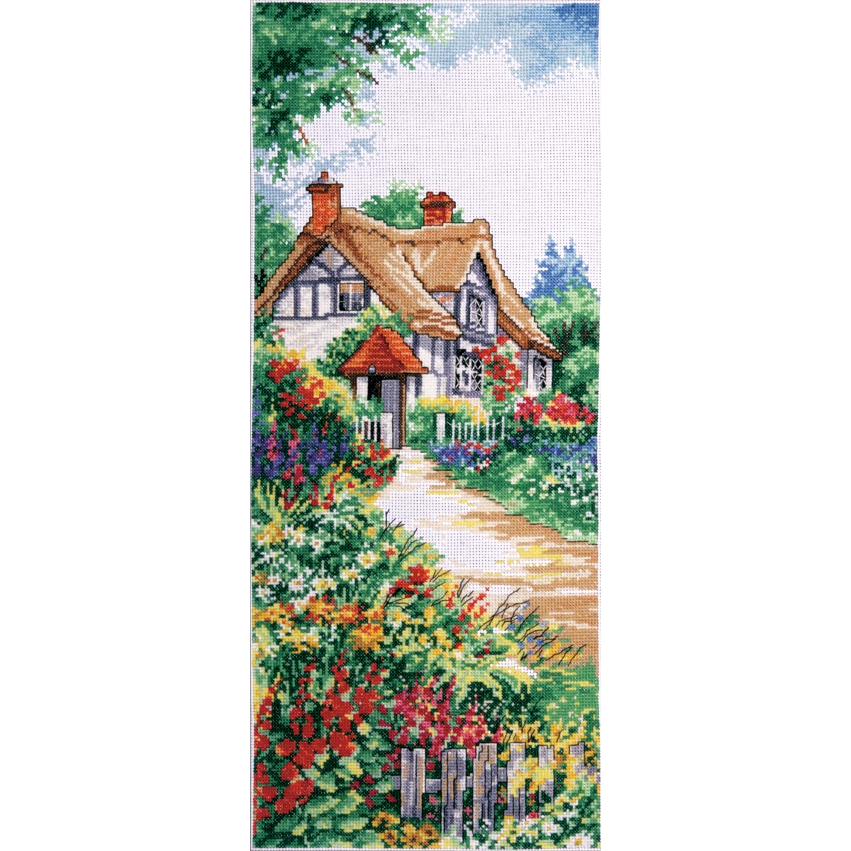 Design Works Counted Cross Stitch Kit 8&#x22;X20&#x22;-Thatched Cottage (14 Count)