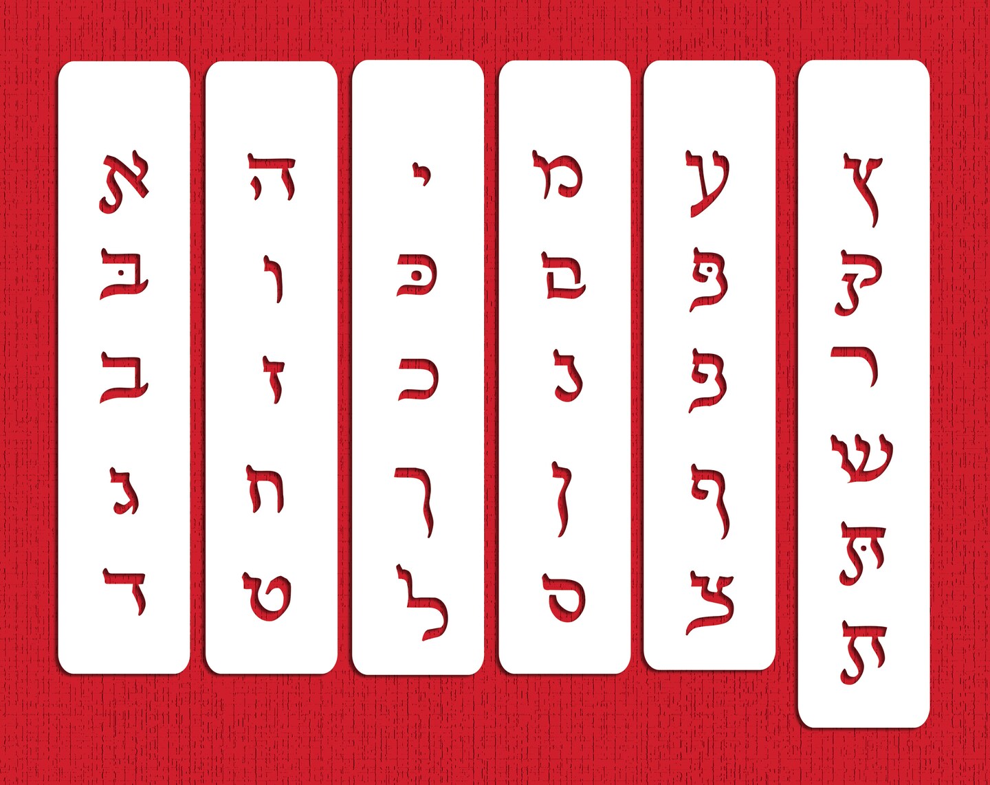 Large Hebrew Letter Cake Stencil Set | C758 by Designer Stencils | Cake Decorating Tools | Baking Stencils for Royal Icing, Airbrush, Dusting Powder | Reusable Plastic Food Grade Stencil for Cakes | Easy to Use &#x26; Clean Cake Stencil
