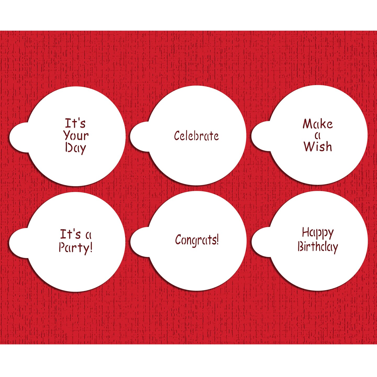 It&#x27;s a Party Cookie Stencil Set: Happy Birthday, Congrats, It&#x27;s a Party, Make a Wish, Celebrate | C823 by Designer Stencils | Cookie Decorating Tools | Baking Stencils for Royal Icing, Airbrush, Dusting Powder | Reusable Food Grade Stencil