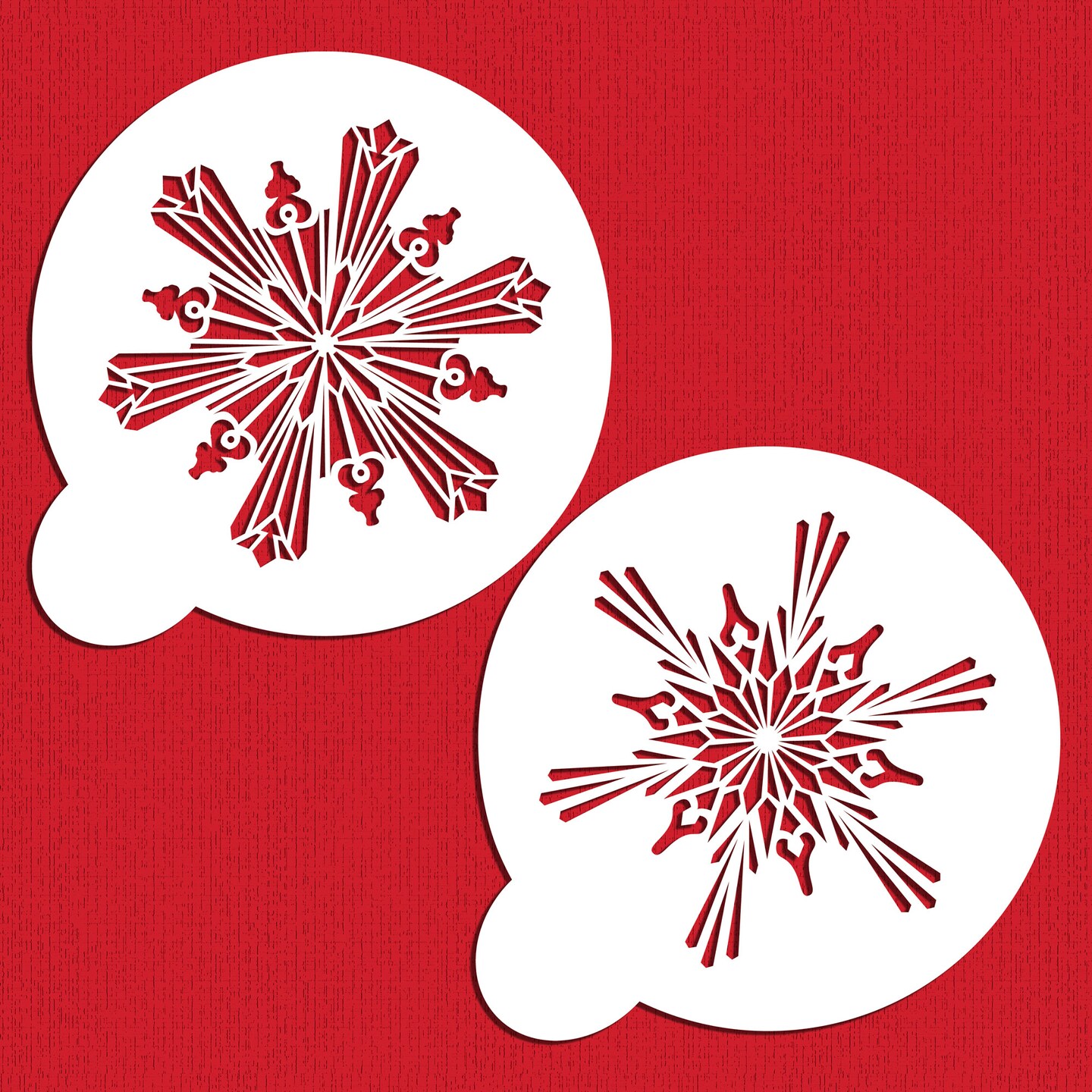 Large Crystal Snowflakes Cake Stencil #2 | C743 by Designer Stencils | Cake Decorating Tools | Baking Stencils for Royal Icing, Airbrush, Dusting Powder | Reusable Plastic Food Grade Stencil for Cakes | Easy to Use &#x26; Clean Cake Stencil
