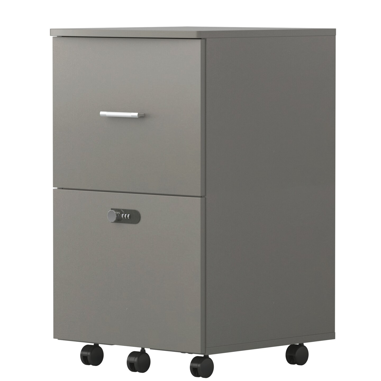Pulley and Movable File cabinet with two drawers and lock for Hanging File Folders A4 or Letter Size | Small Rolling Printer Stand office storage cabinet