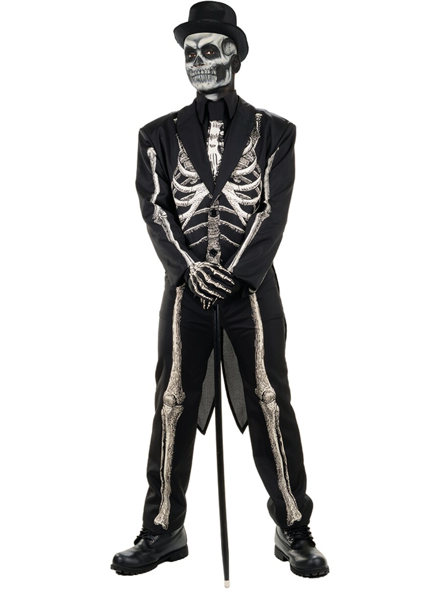 Men&#x27;s Bone Chillin&#x27; Skeleton Tuxedo Suit Costume