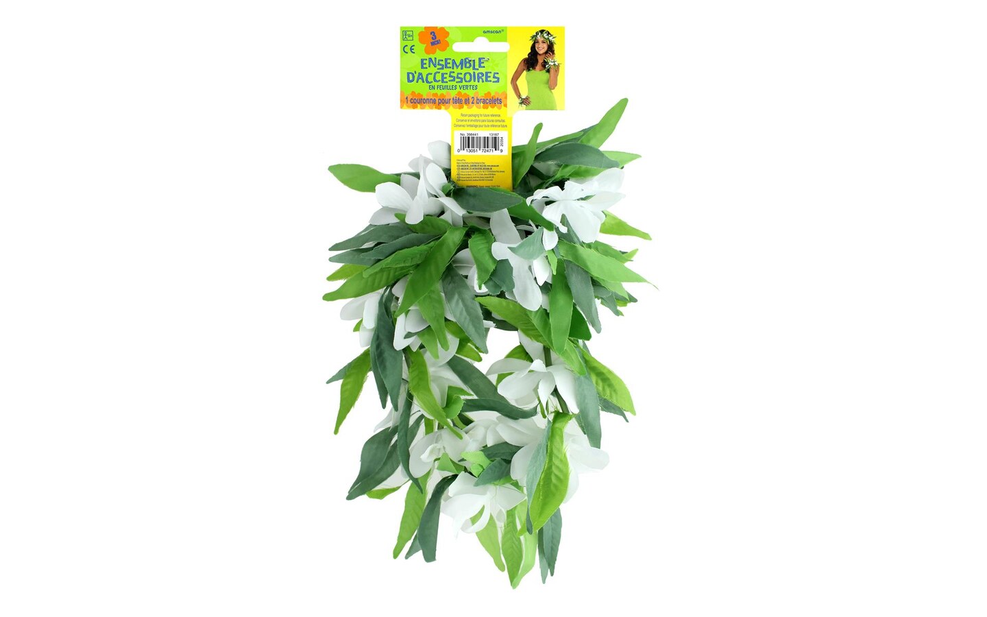 Amscan Flower Head Wreath/Wristlets Leaf Green