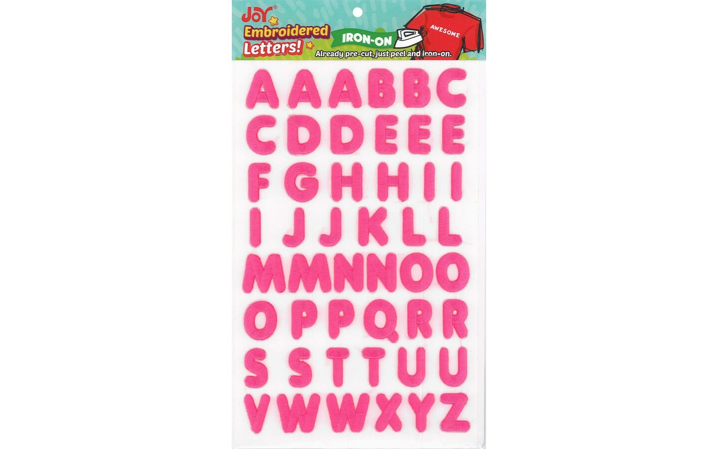 Joy Appliques Letter Iron On Alpha 1&#x22; Hot Pink