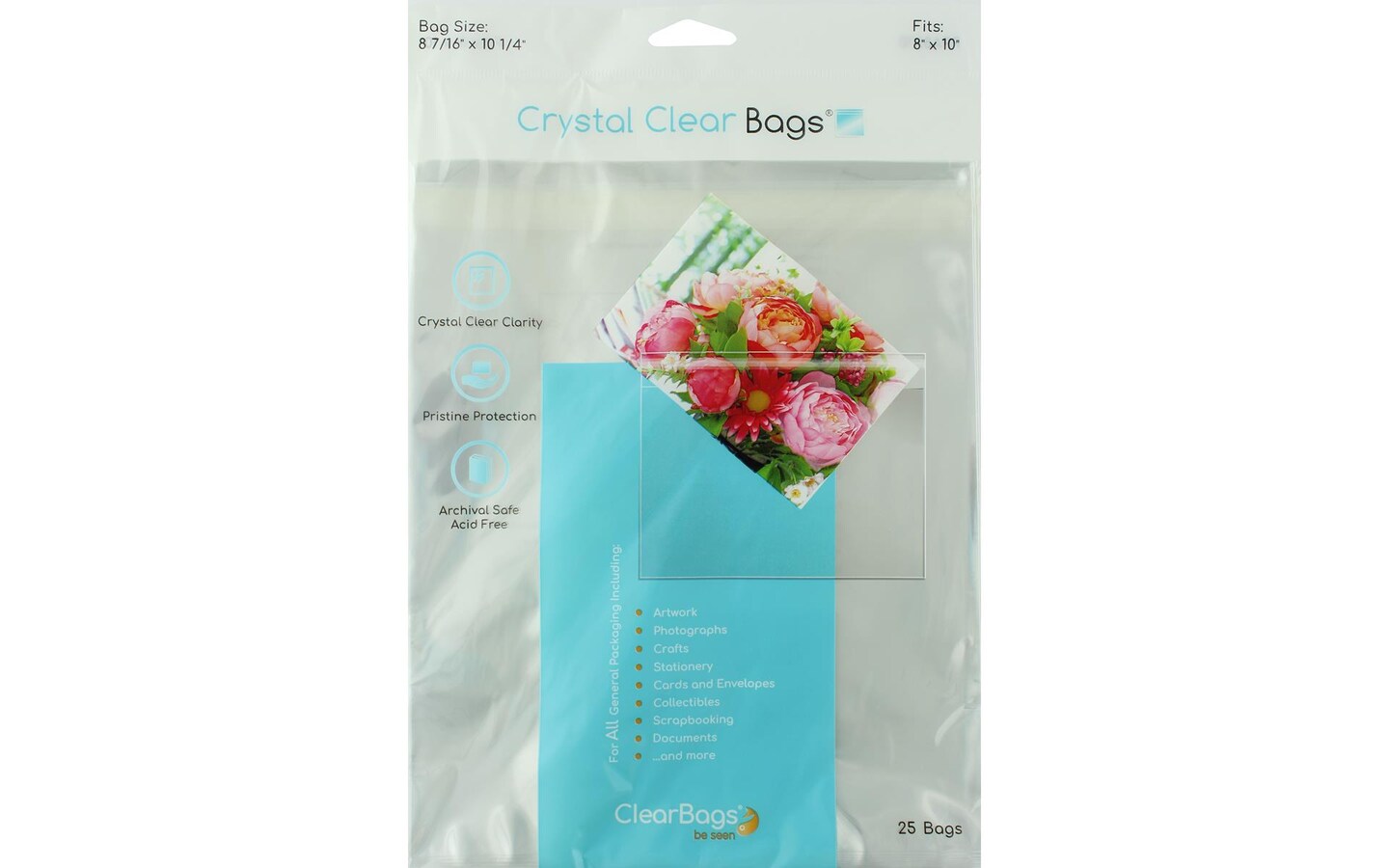 Clearbags Crystal Clear Bag 8X10 Photo 25Pc