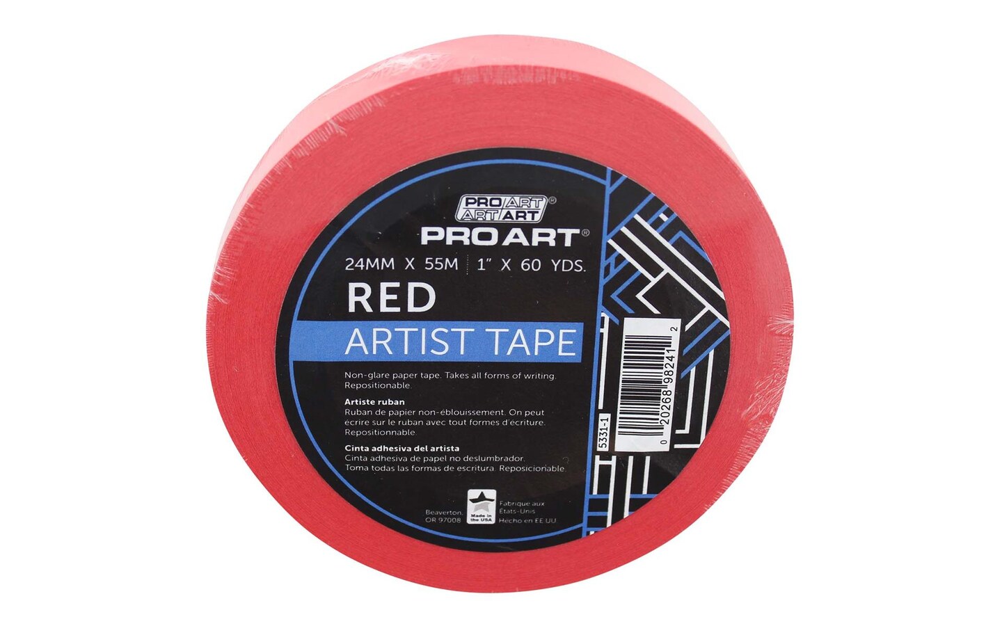 Pro Art 1-Inch By 60-Yard Red, 1-Inch X 60-Yard Roll