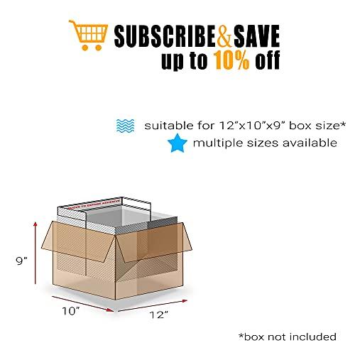 Insulated Box Liners Pack of 10 Thermal Box Liners 12x10x9 Box Size Metalized Cold Shipping Boxes with Gusseted Bottom 12 x 10 x 9 for Frozen Food with Adhesive Strip
