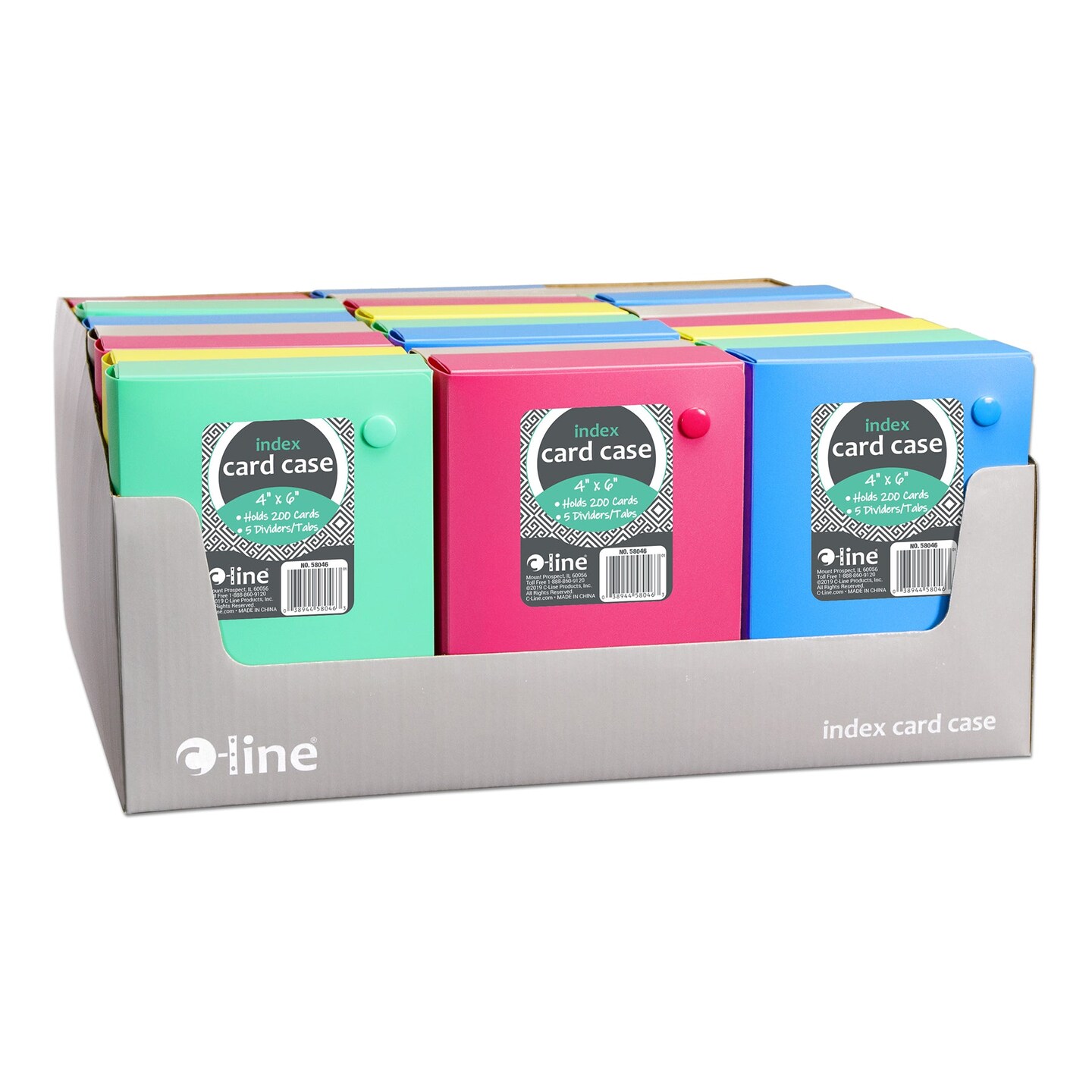 4&#x22; x 6&#x22; Index Card Case, Assorted Tropic Tones, Pack of 12