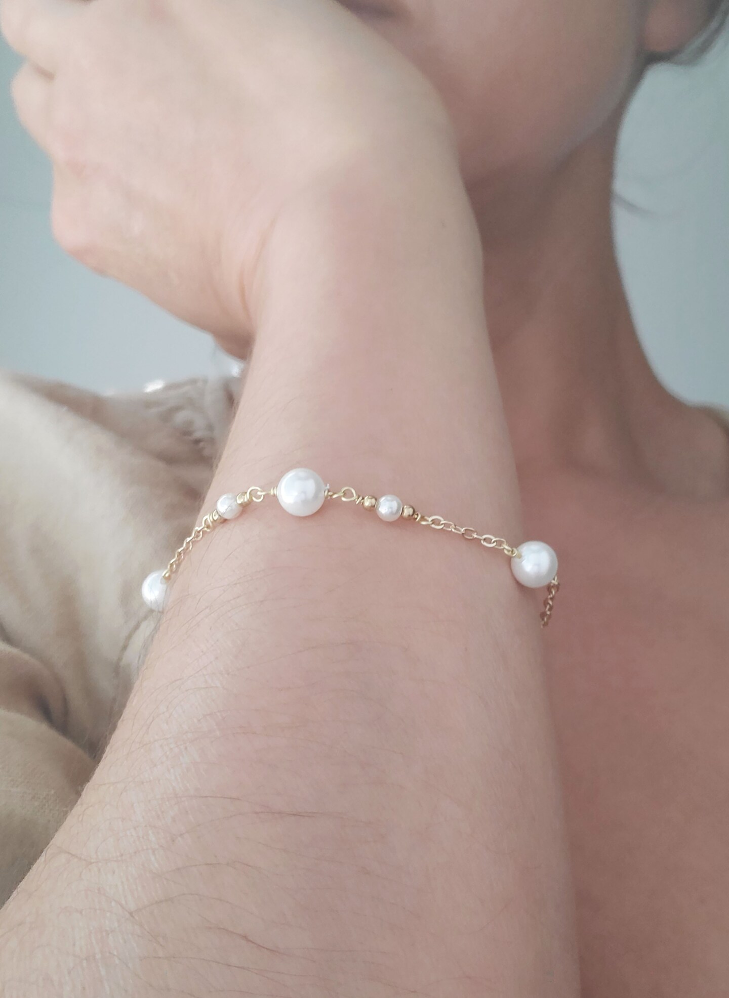 Choose Your Birthstone Bracelet newest With Freshwater Pearl And Luxury Brand Crystals In Sterling Silver, Mother's Bracelet