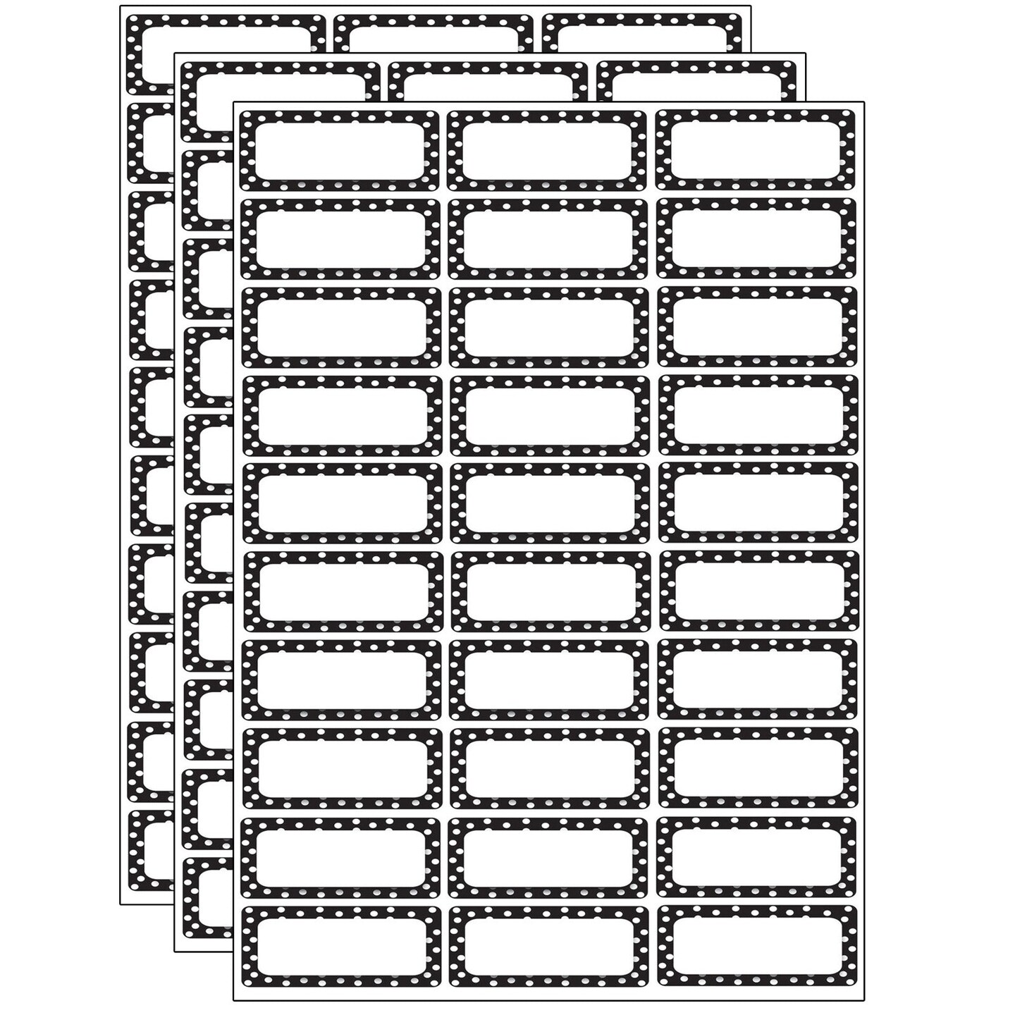 Die-Cut Magnetic Foam Black &#x26; White Dots Labels/Nameplates, 30 Per Pack, 3 Packs