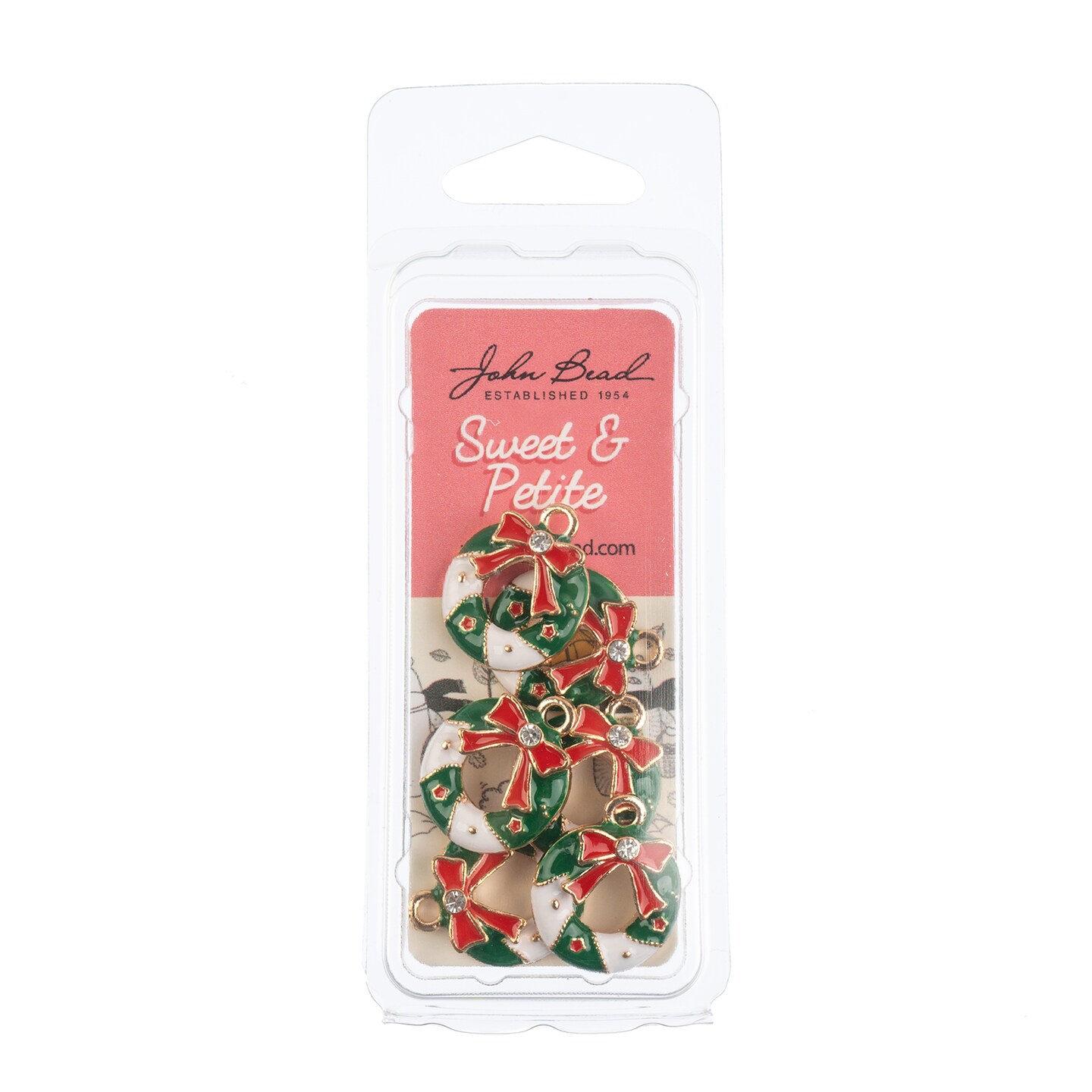 John Bead Sweet &#x26; Petite Wreath Holiday Charms, 6pcs