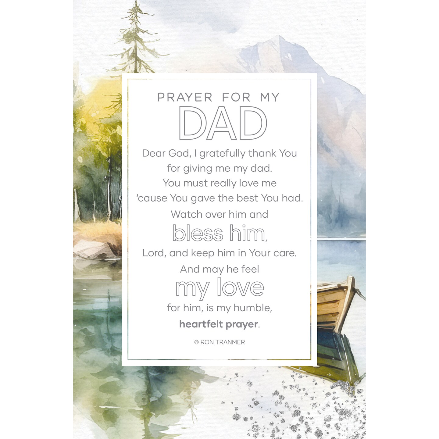 Prayer For My Dad Wood Plaque with Easel and Hook Wall Tabletop Art - 6 inches x 9 inches