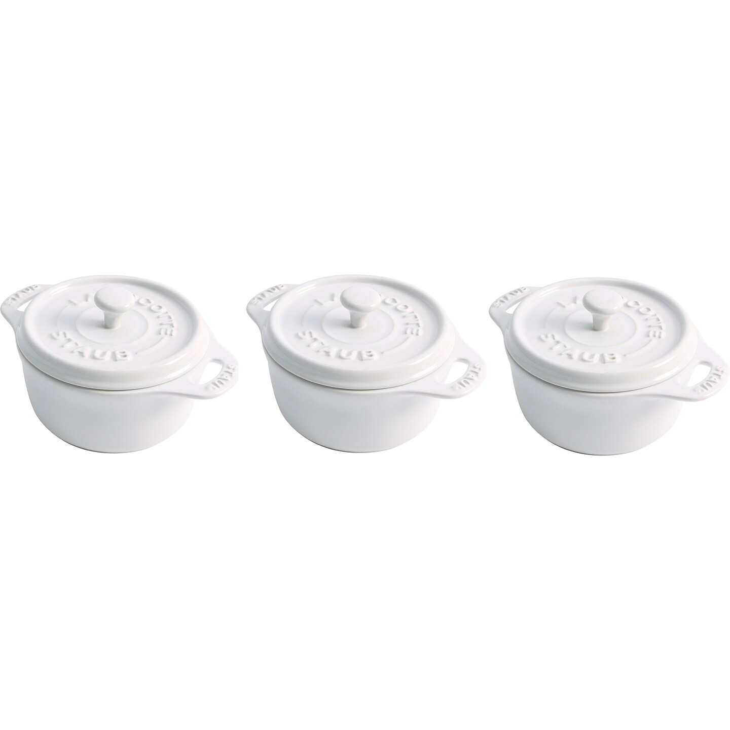 STAUB Ceramic 3-pc Mini Round Cocotte Set