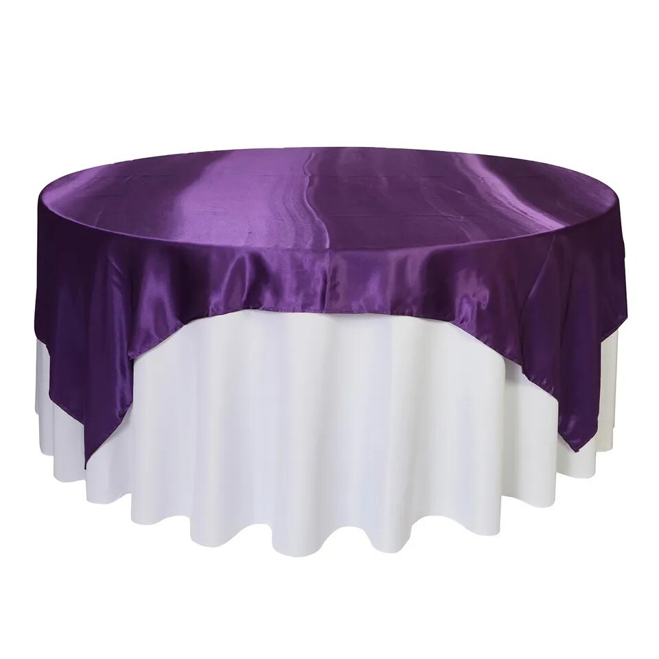 72 x 72 inches Square Satin Table Overlays