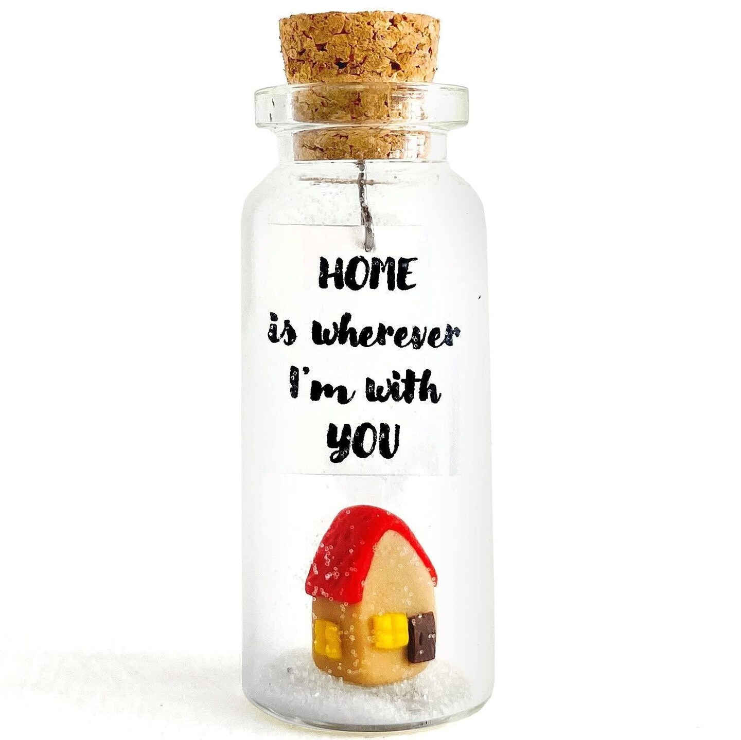 Cute Girlfriend and Boyfriend Gifts   Personalized Anniversary Present for Her Him   Custom Birthday Gift Idea for Women Men (Home is Wherever I&#x27;m with You Gift Bottle)