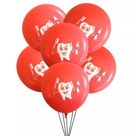 Kitcheniva Red And White Dental Event Balloons 12 Pcs