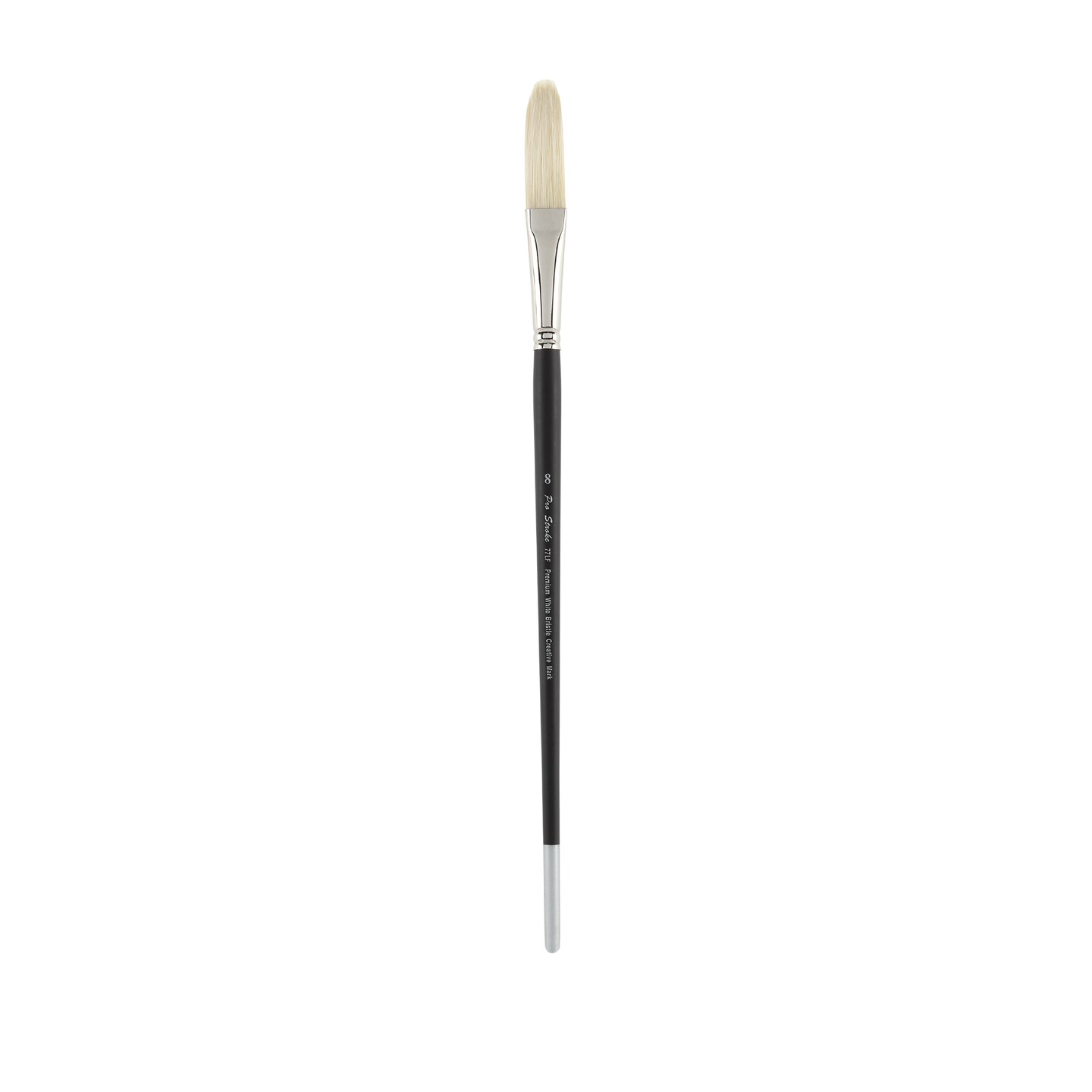 Creative Mark Pro Stroke Premium White Chungking Hog Bristle Artist Paint Brush - Long Filbert - Natural Bristle Brush w/ Great Control Suitable for Oils, Watercolors, Acrylics, Alkyds, Caseins