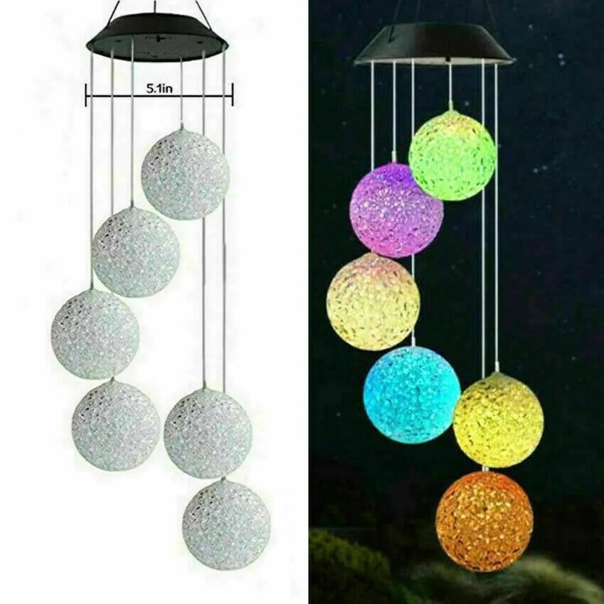 Kitcheniva Solar Wind Chimes Lights Color Changing LED