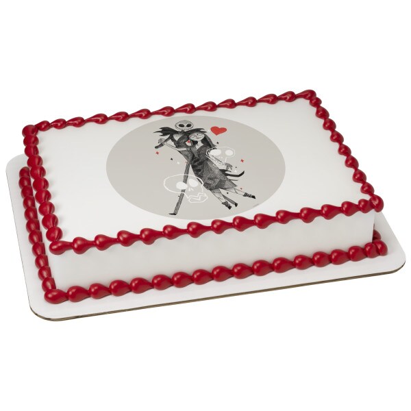 The Nightmare Before Christmas Love Edible Cake Topper Image - 7.5&#x22; Round
