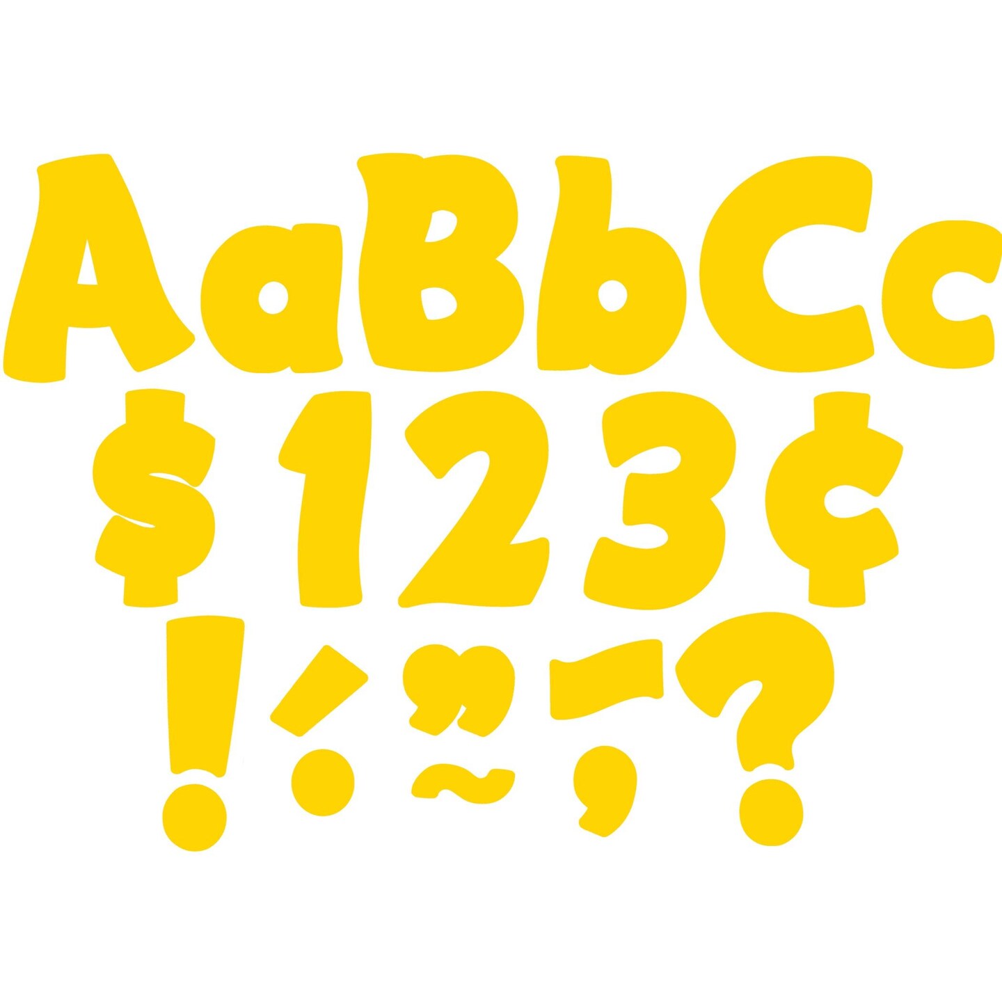 Yellow Gold Funtastic 4&#x22; Letters Combo Pack, 208 Per Pack, 3 Packs